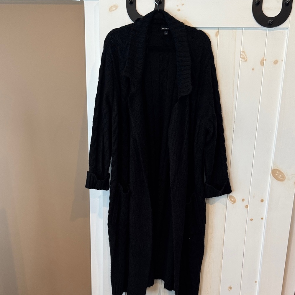 Torrid Black Cable Knit Cardigan